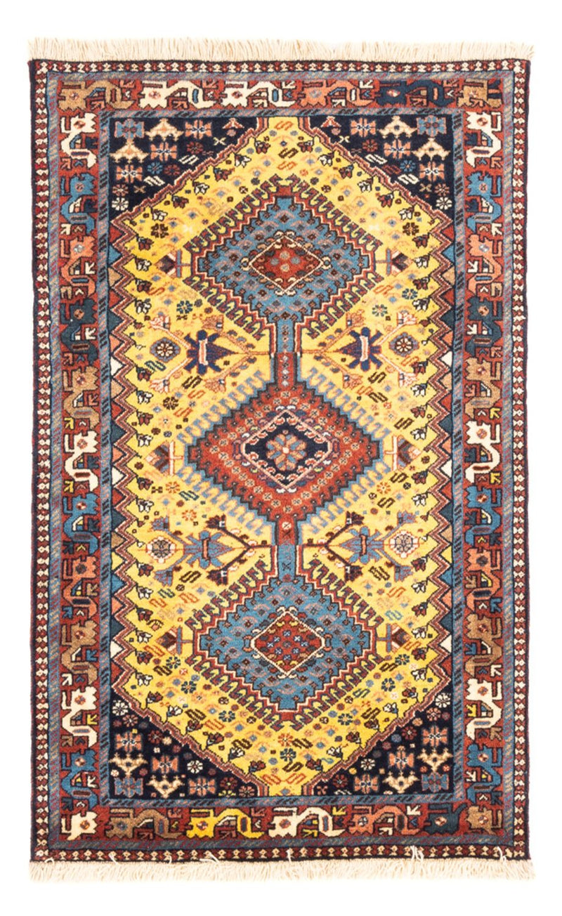 Alfombra persa - Nómada - 126 x 80 cm - amarillo