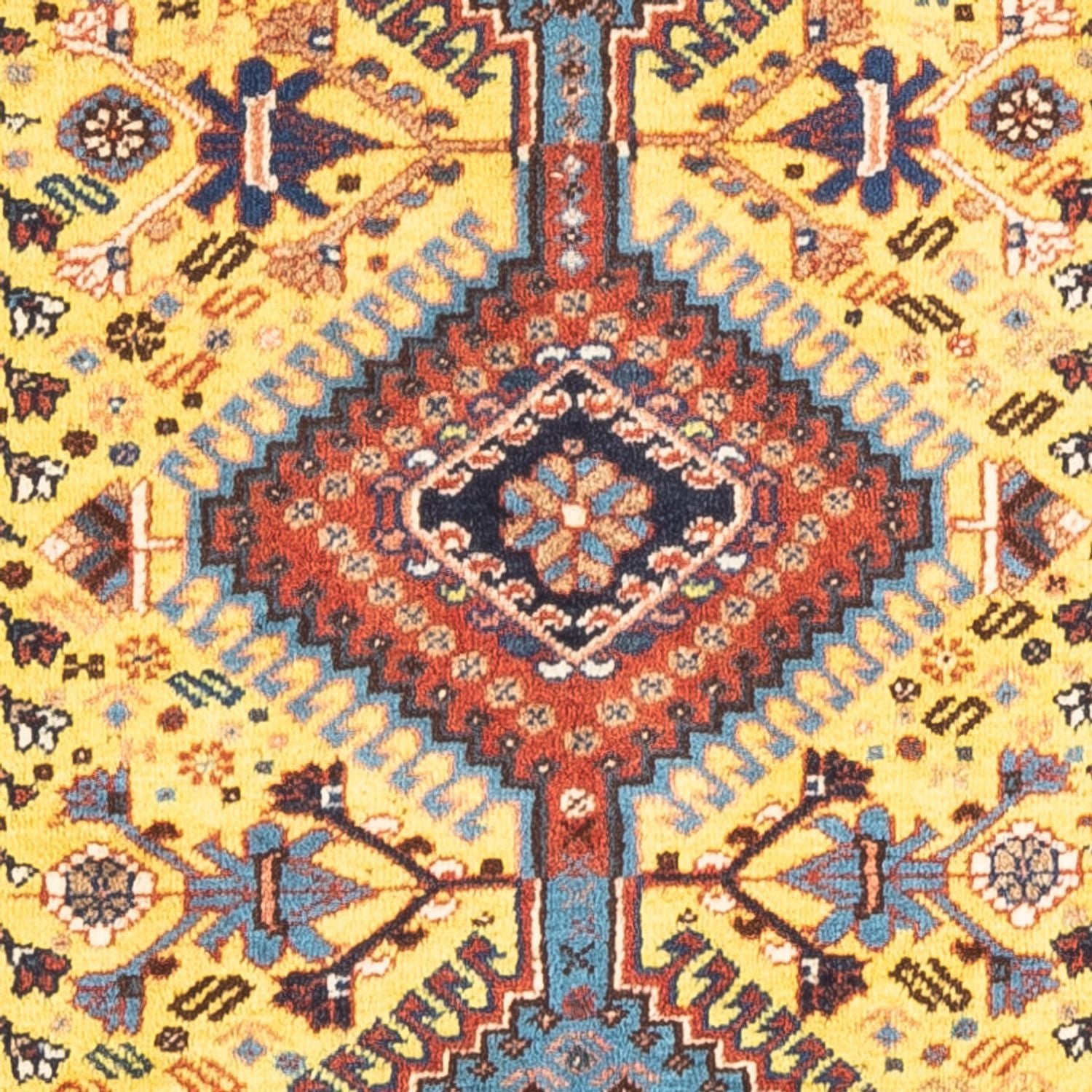 Alfombra persa - Nómada - 126 x 80 cm - amarillo
