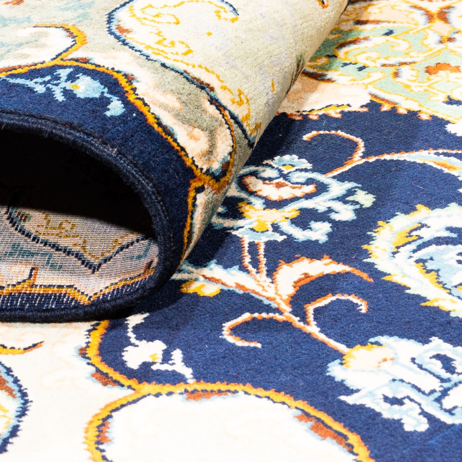 Alfombra persa - Nómada - 292 x 201 cm - azul oscuro