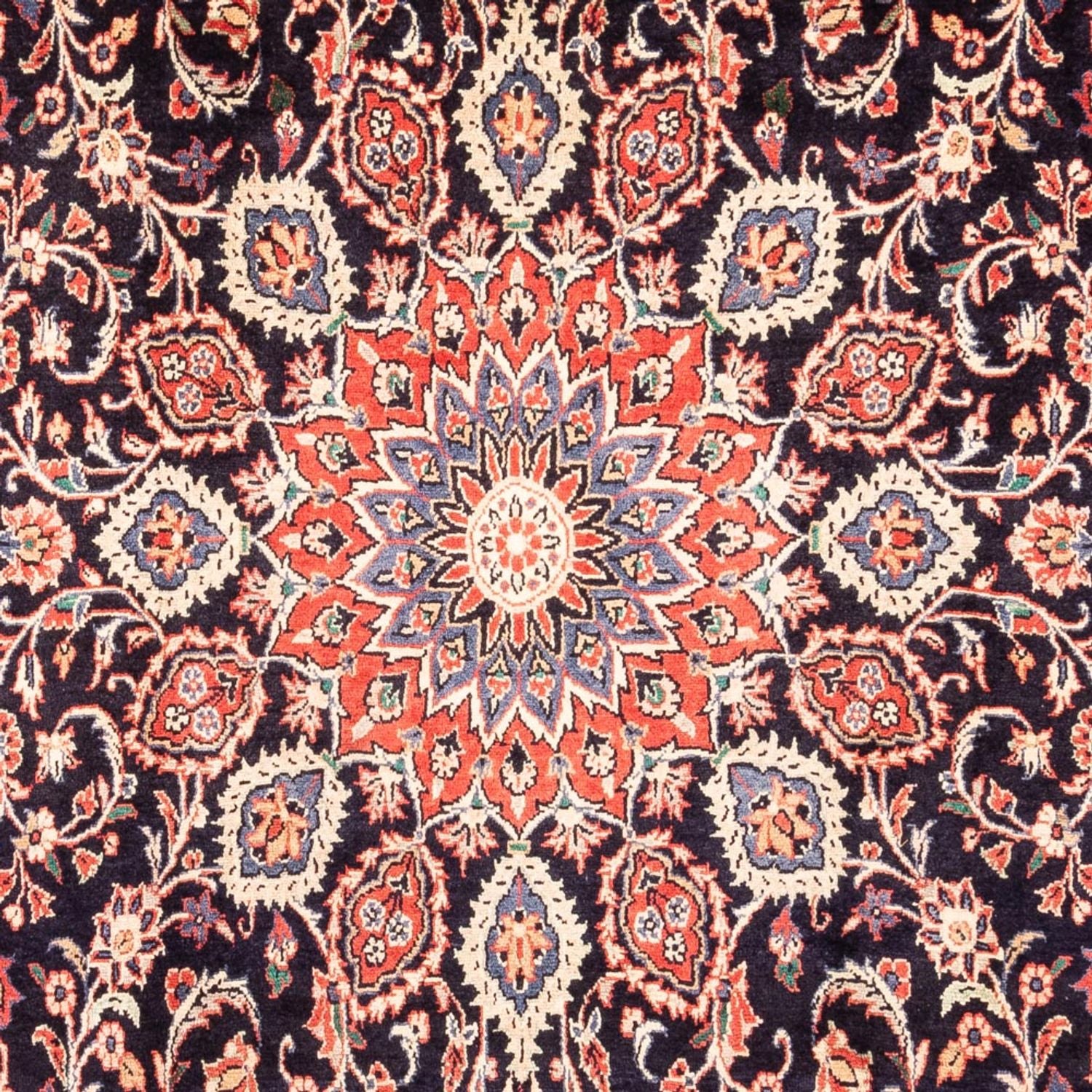 Alfombra persa - Nómada - Real - 334 x 209 cm - azul oscuro