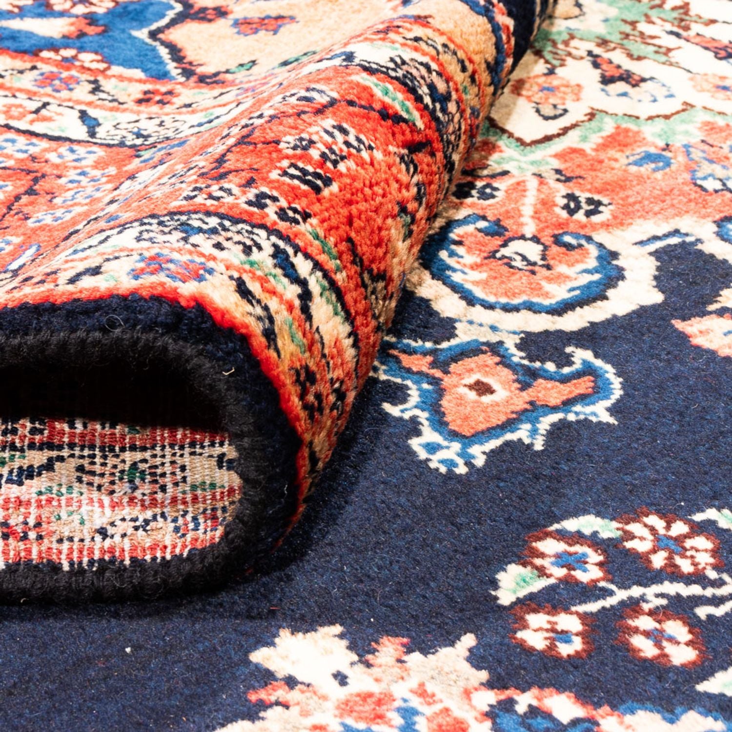 Alfombra persa - Nómada - Real - 290 x 195 cm - azul oscuro