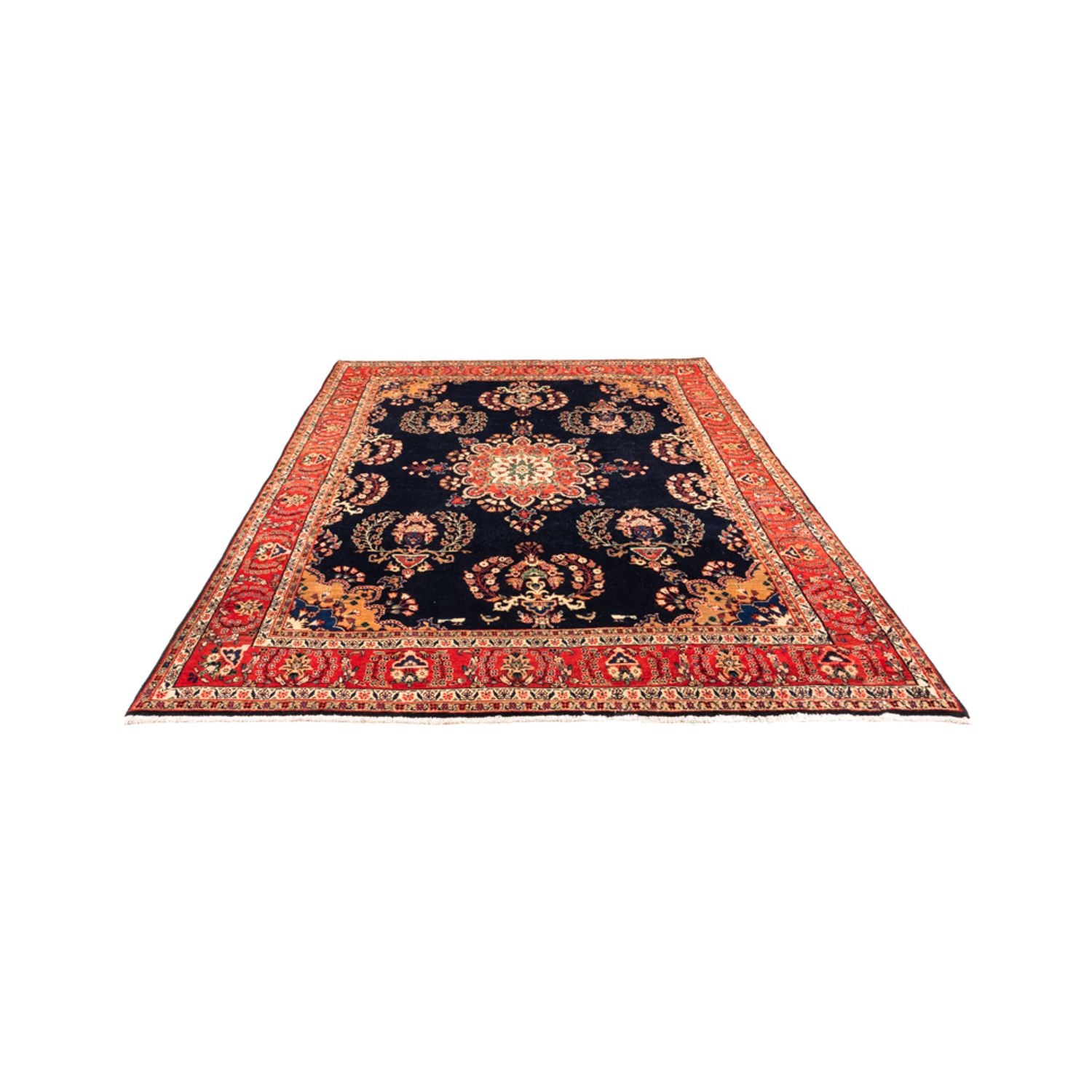 Alfombra persa - Nómada - Real - 290 x 195 cm - azul oscuro