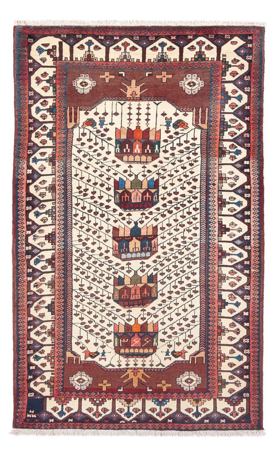 Alfombra persa - Nómada - 206 x 124 cm - crema