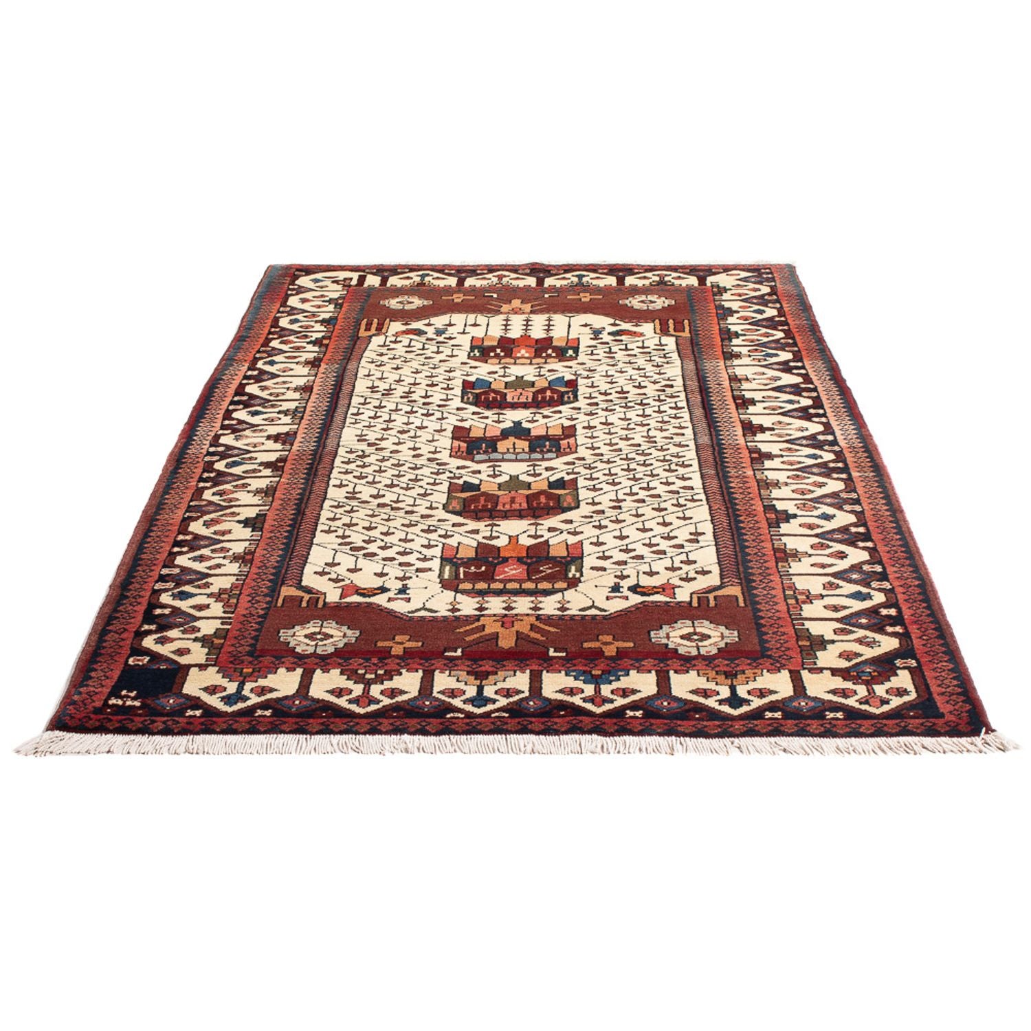 Alfombra persa - Nómada - 206 x 124 cm - crema