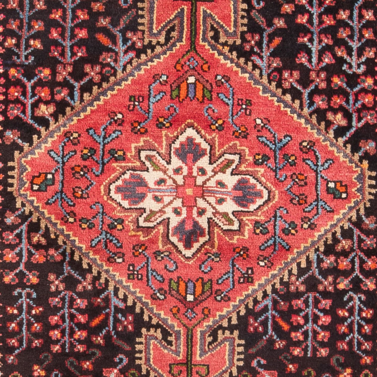 Alfombra persa - Nómada - Real - 193 x 156 cm - azul oscuro