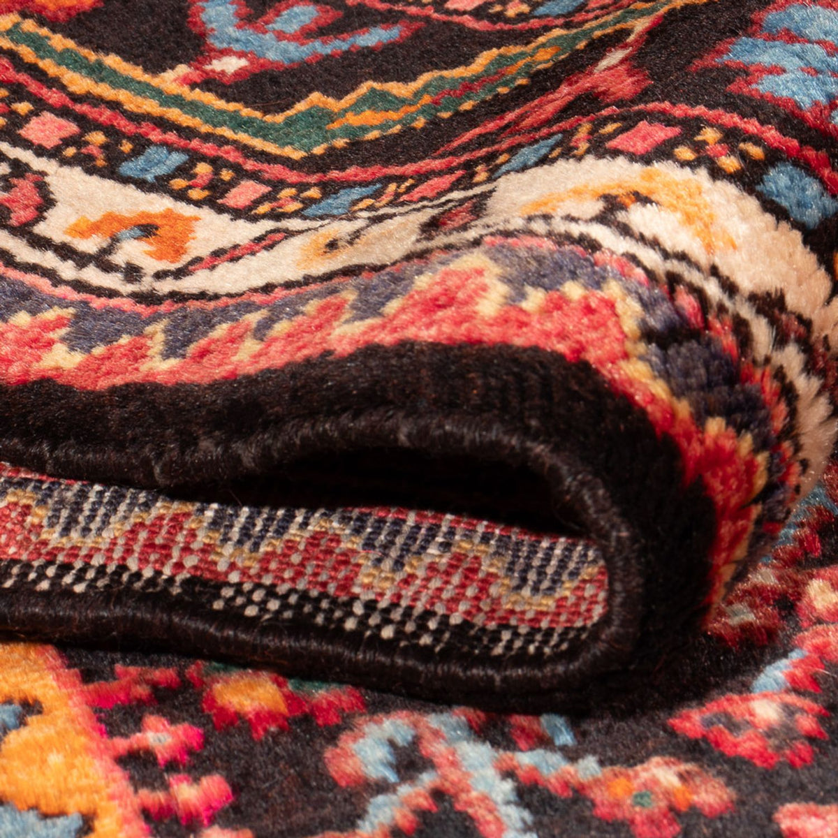 Alfombra persa - Nómada - Real - 193 x 156 cm - azul oscuro