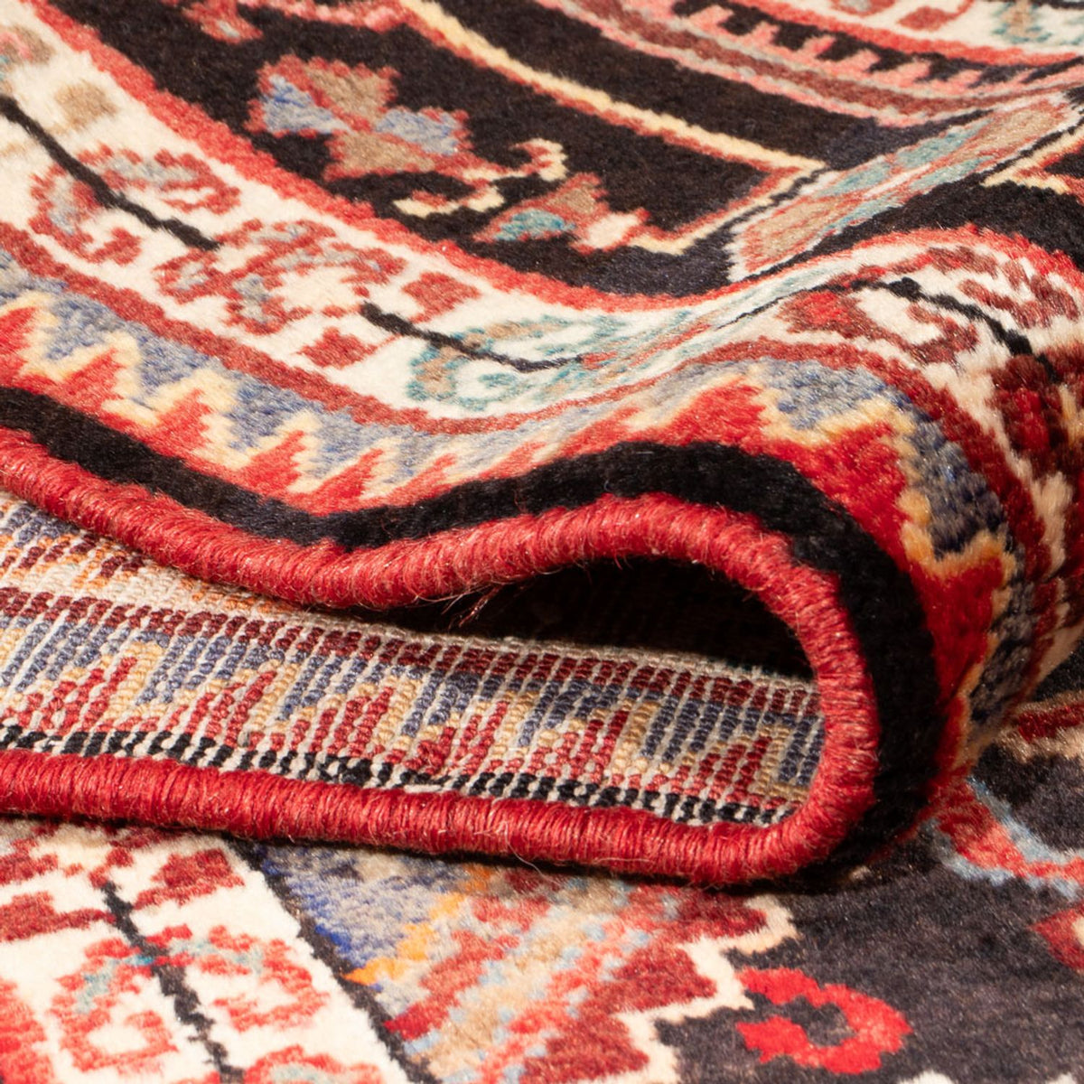 Alfombra persa - Nómada - Real - 188 x 120 cm - azul oscuro