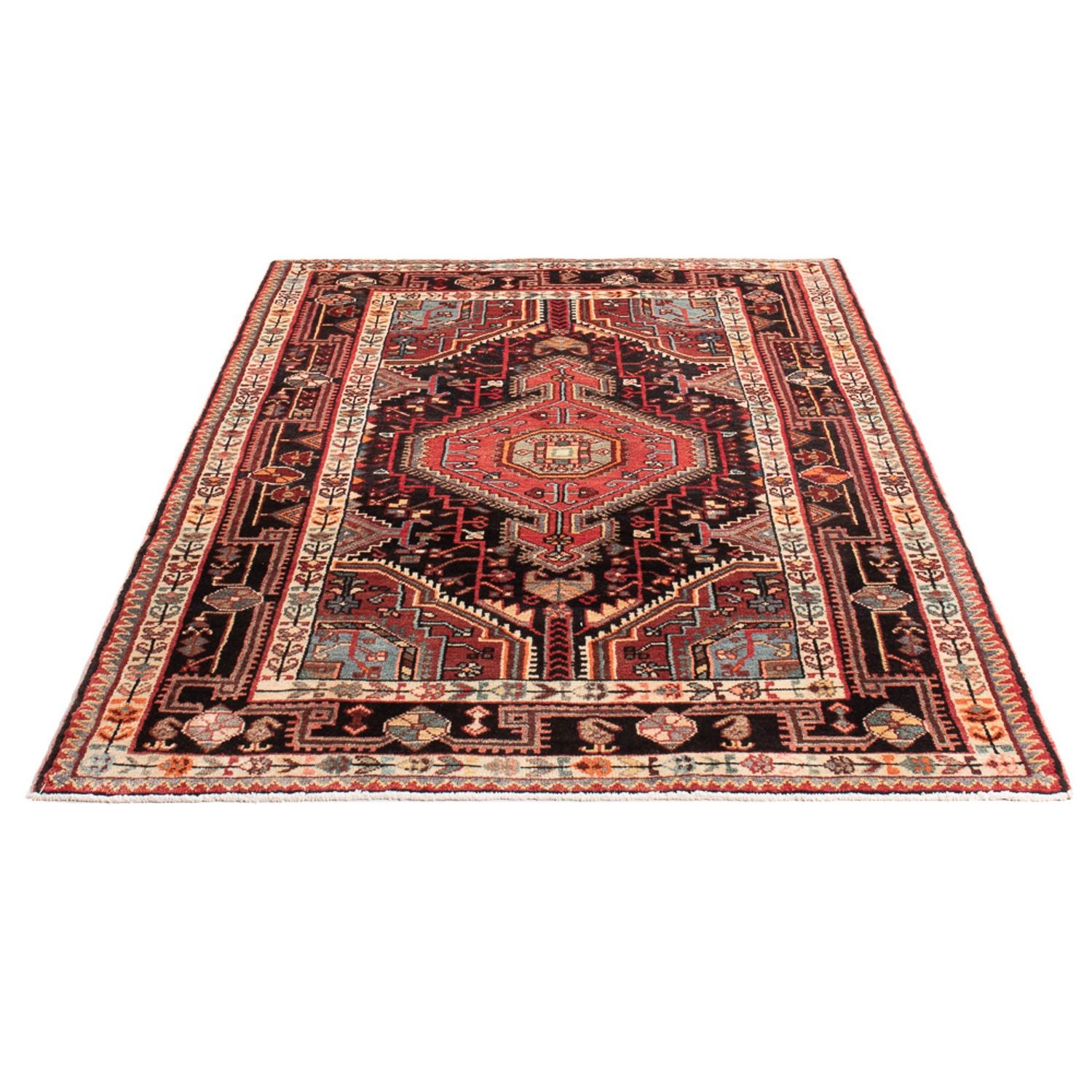 Alfombra persa - Nómada - Real - 188 x 120 cm - azul oscuro