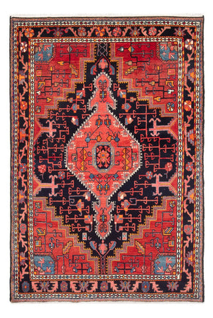 Alfombra persa - Nómada - Real - 218 x 139 cm - azul oscuro