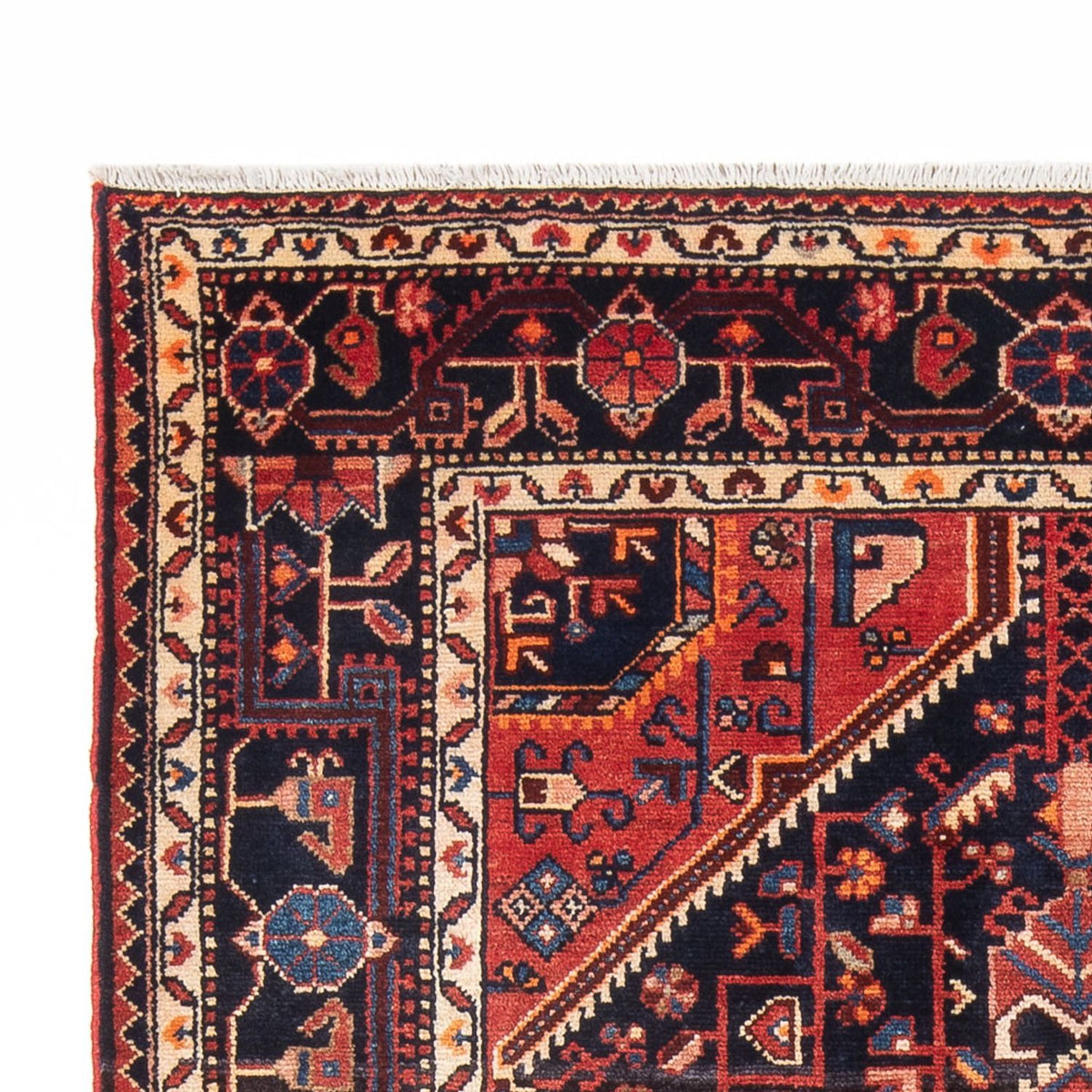 Alfombra persa - Nómada - Real - 234 x 135 cm - azul oscuro