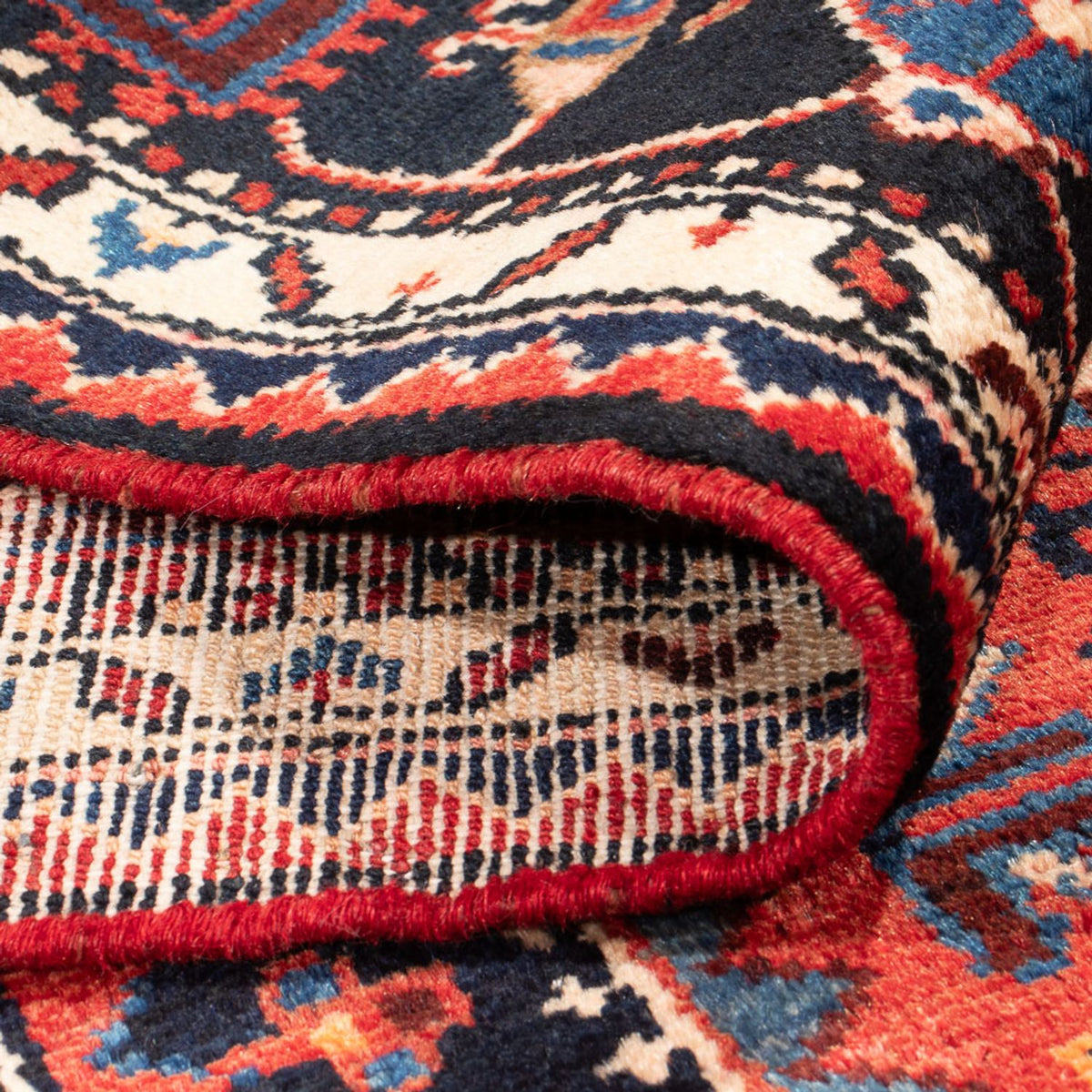 Alfombra persa - Nómada - Real - 234 x 135 cm - azul oscuro