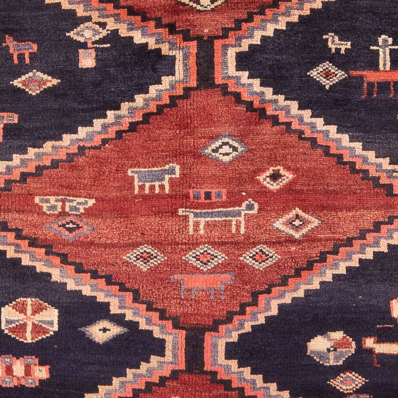 Alfombra persa - Nómada - Real - 188 x 149 cm - azul oscuro