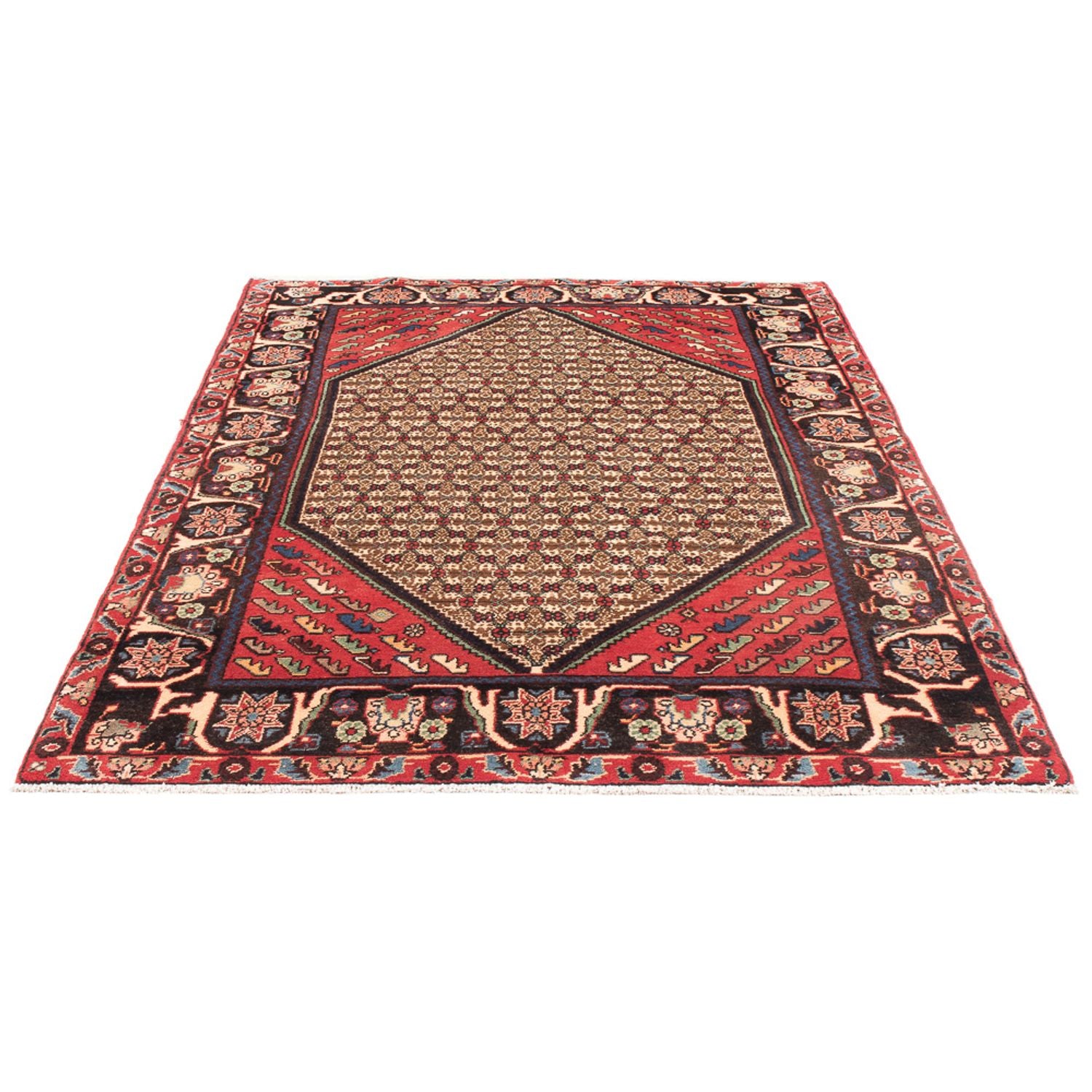 Alfombra persa - Nómada - Real - 197 x 127 cm - crema