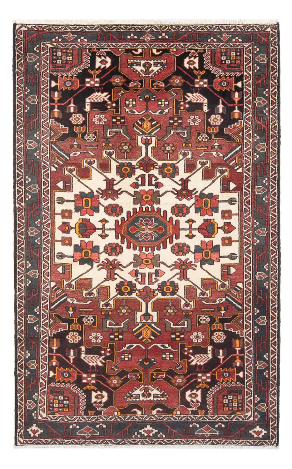 Alfombra persa - Nómada - Real - 209 x 134 cm - rojo