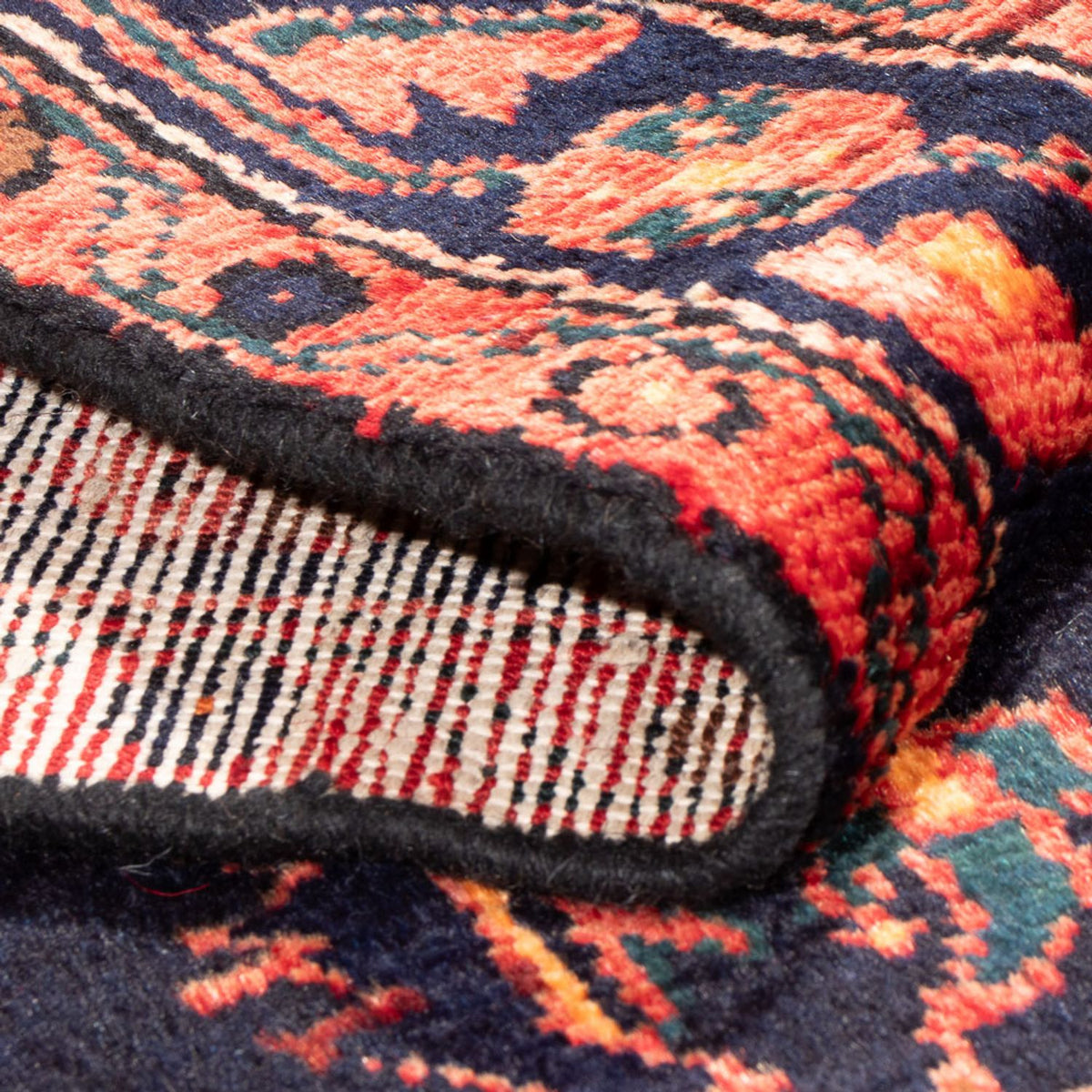 Alfombra persa - Nómada - Real - 219 x 133 cm - azul oscuro