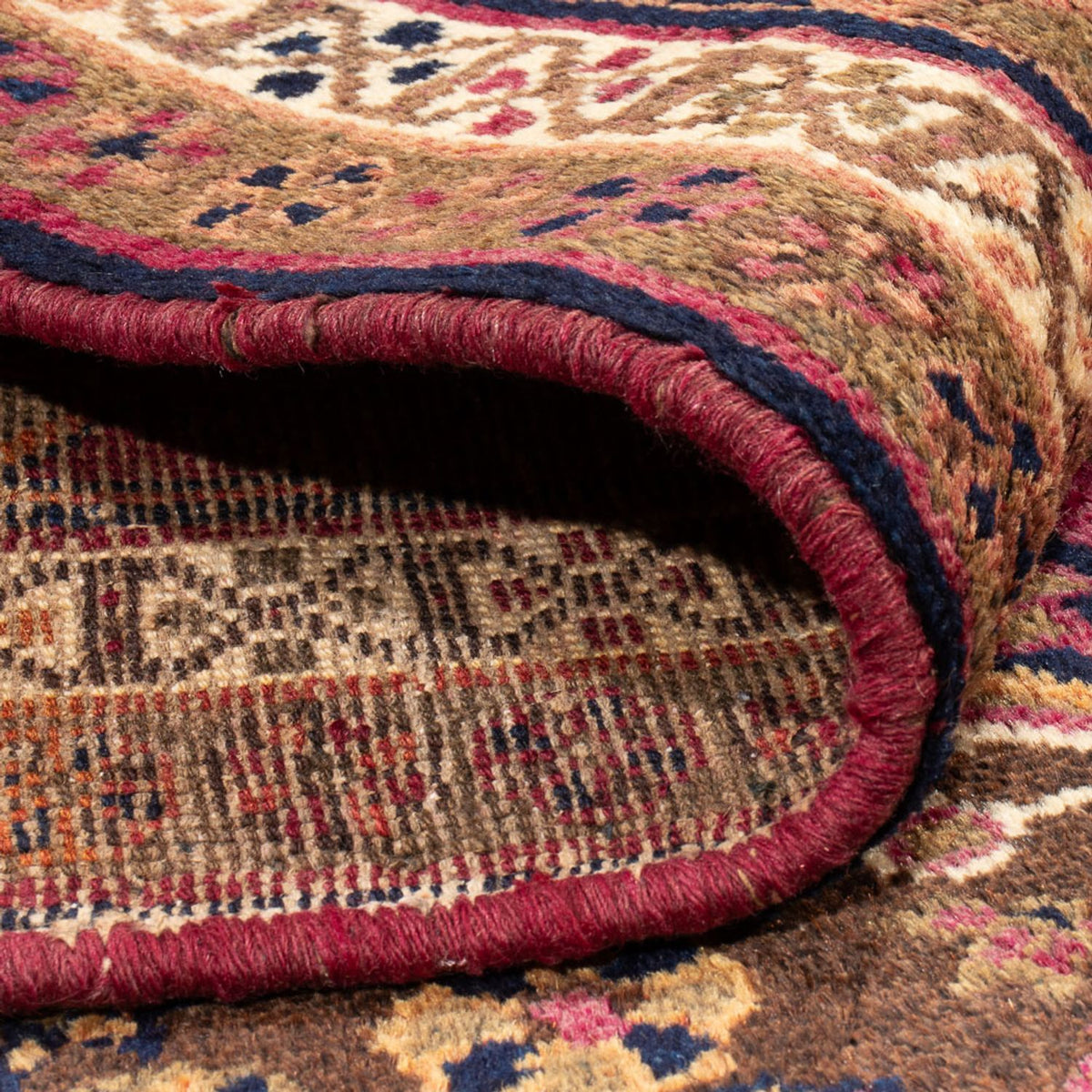 Alfombra persa - Nómada - Real - 227 x 138 cm - azul oscuro