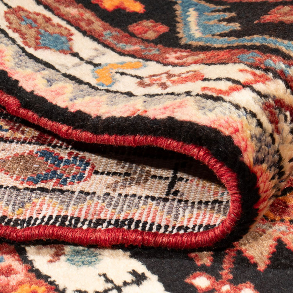 Alfombra persa - Nómada - Real - 205 x 123 cm - azul oscuro