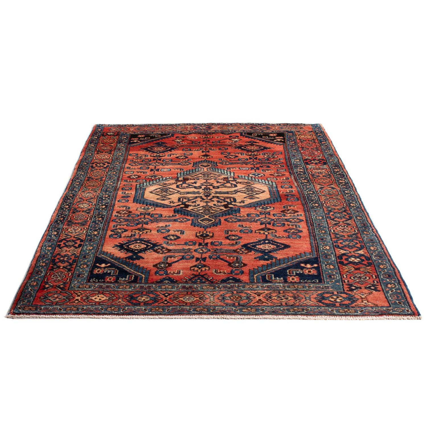 Alfombra persa - Nómada - Real - 217 x 133 cm - naranja