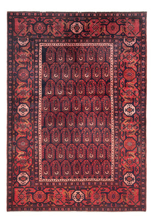 Alfombra persa - Nómada - Real - 203 x 138 cm - azul oscuro