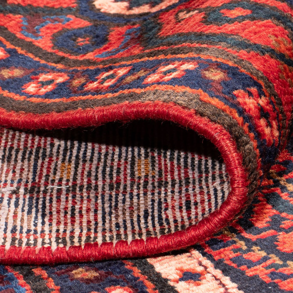 Alfombra persa - Nómada - Real - 203 x 138 cm - azul oscuro