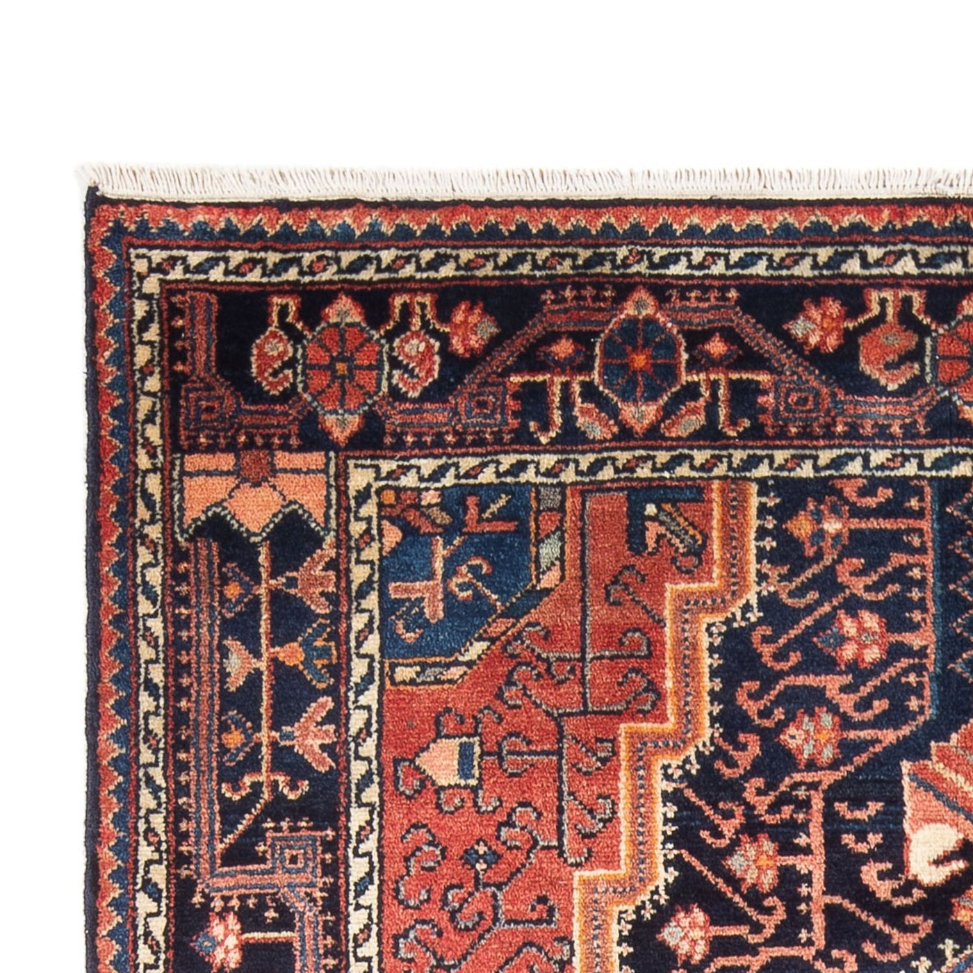 Alfombra persa - Nómada - Real - 241 x 134 cm - azul oscuro