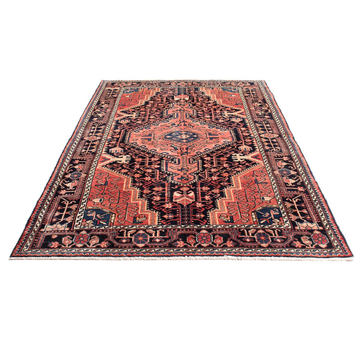 Alfombra persa - Nómada - Real - 241 x 134 cm - azul oscuro