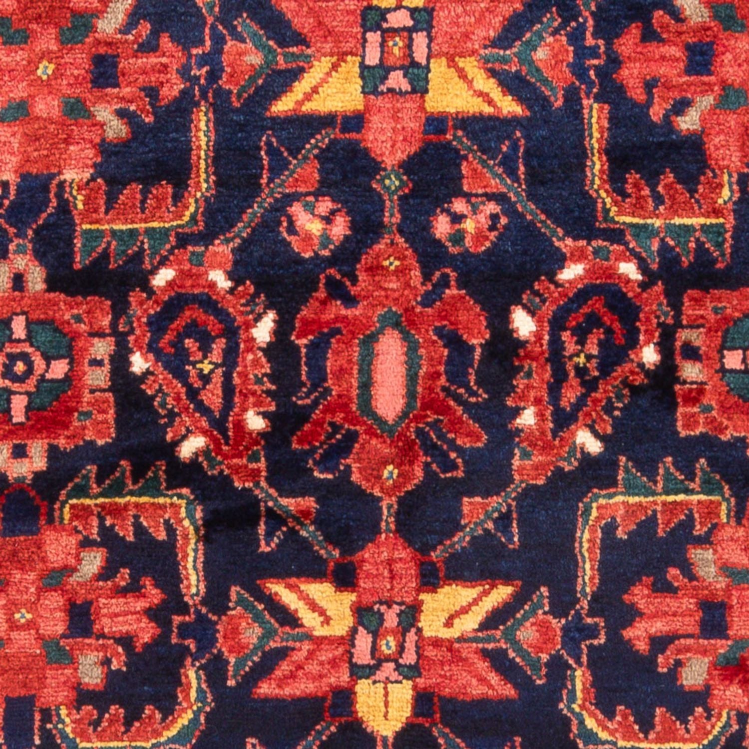 Alfombra persa - Nómada - Real - 210 x 133 cm - azul oscuro