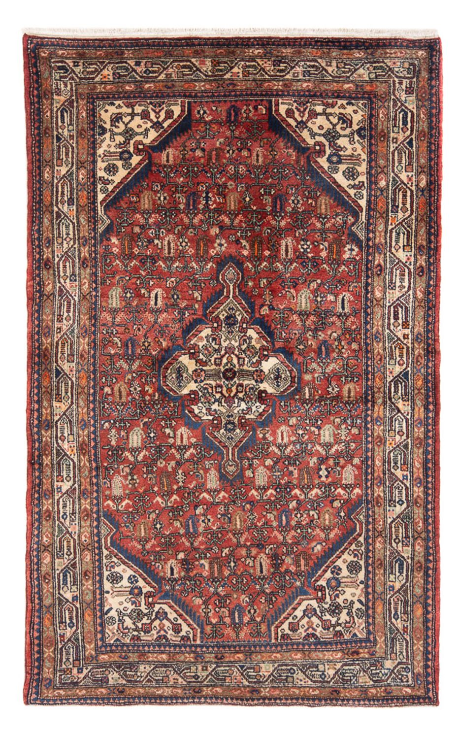 Alfombra persa - Nómada - Real - 221 x 132 cm - rojo