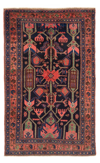 Alfombra persa - Nómada - Real - 219 x 132 cm - azul oscuro