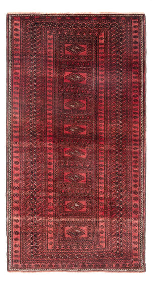 Alfombra persa - Nómada - Real - 241 x 130 cm - azul oscuro