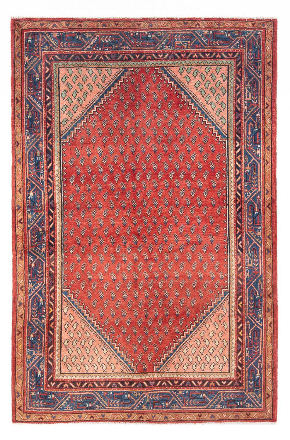 Alfombra persa - Nómada - Real - 211 x 134 cm - rojo