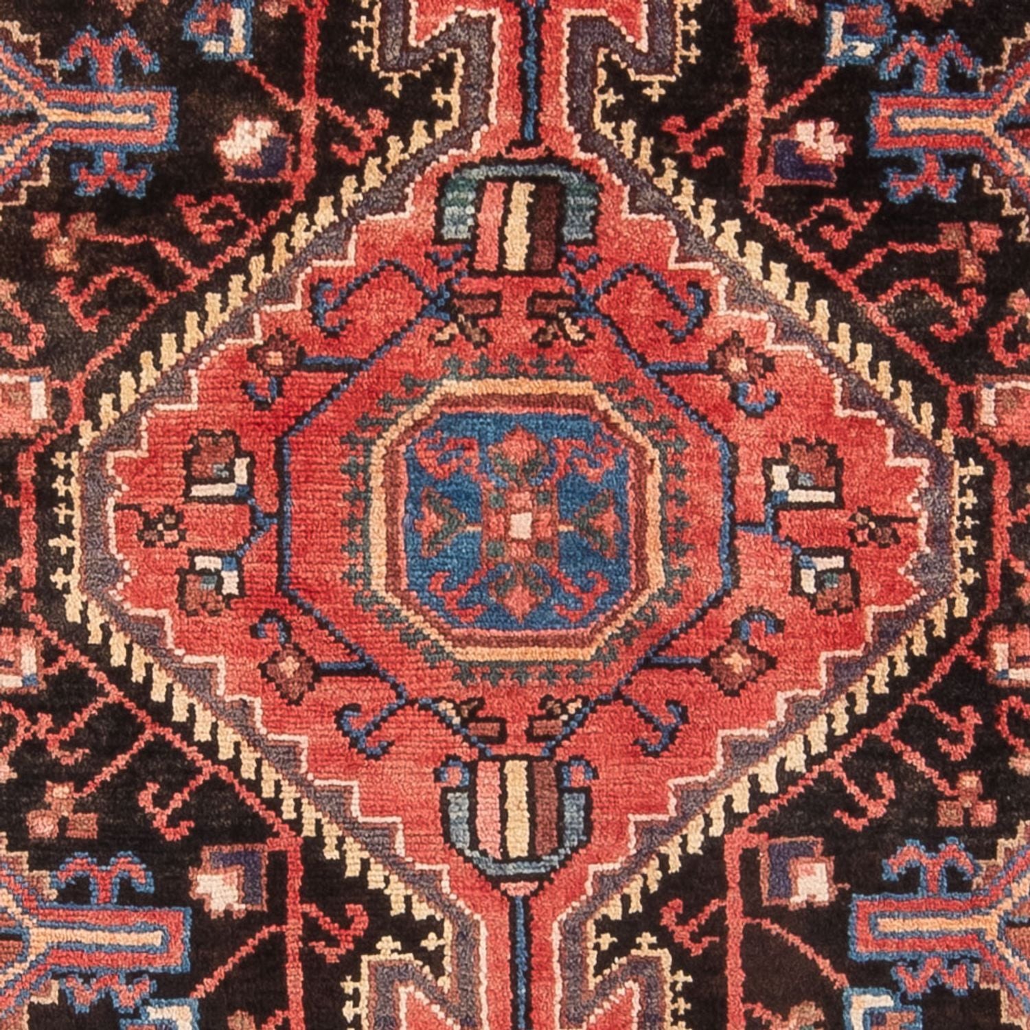 Alfombra persa - Nómada - Real - 212 x 125 cm - azul oscuro