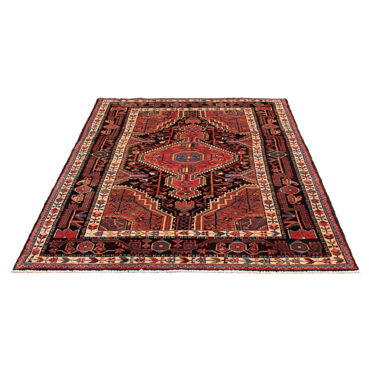 Alfombra persa - Nómada - Real - 212 x 125 cm - azul oscuro