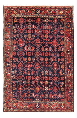 Alfombra persa - Nómada - Real - 198 x 130 cm - azul oscuro