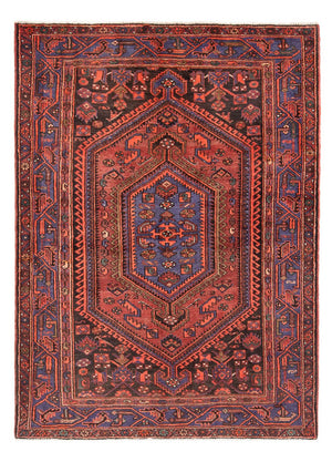 Alfombra persa - Nómada - Real - 197 x 142 cm - rojo