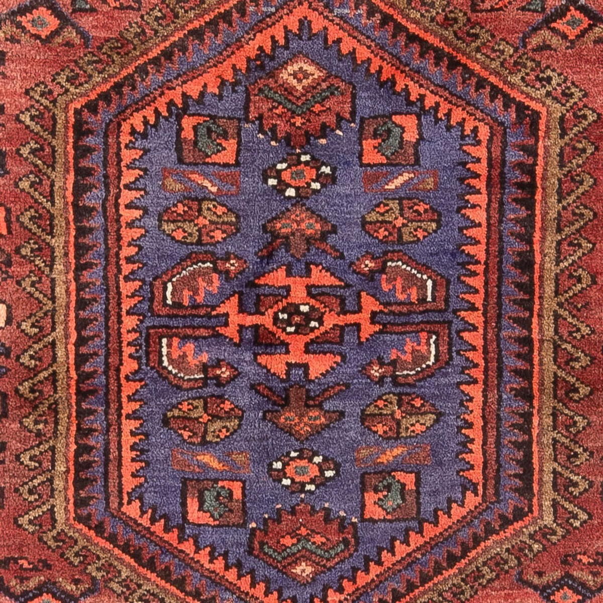 Alfombra persa - Nómada - Real - 197 x 142 cm - rojo