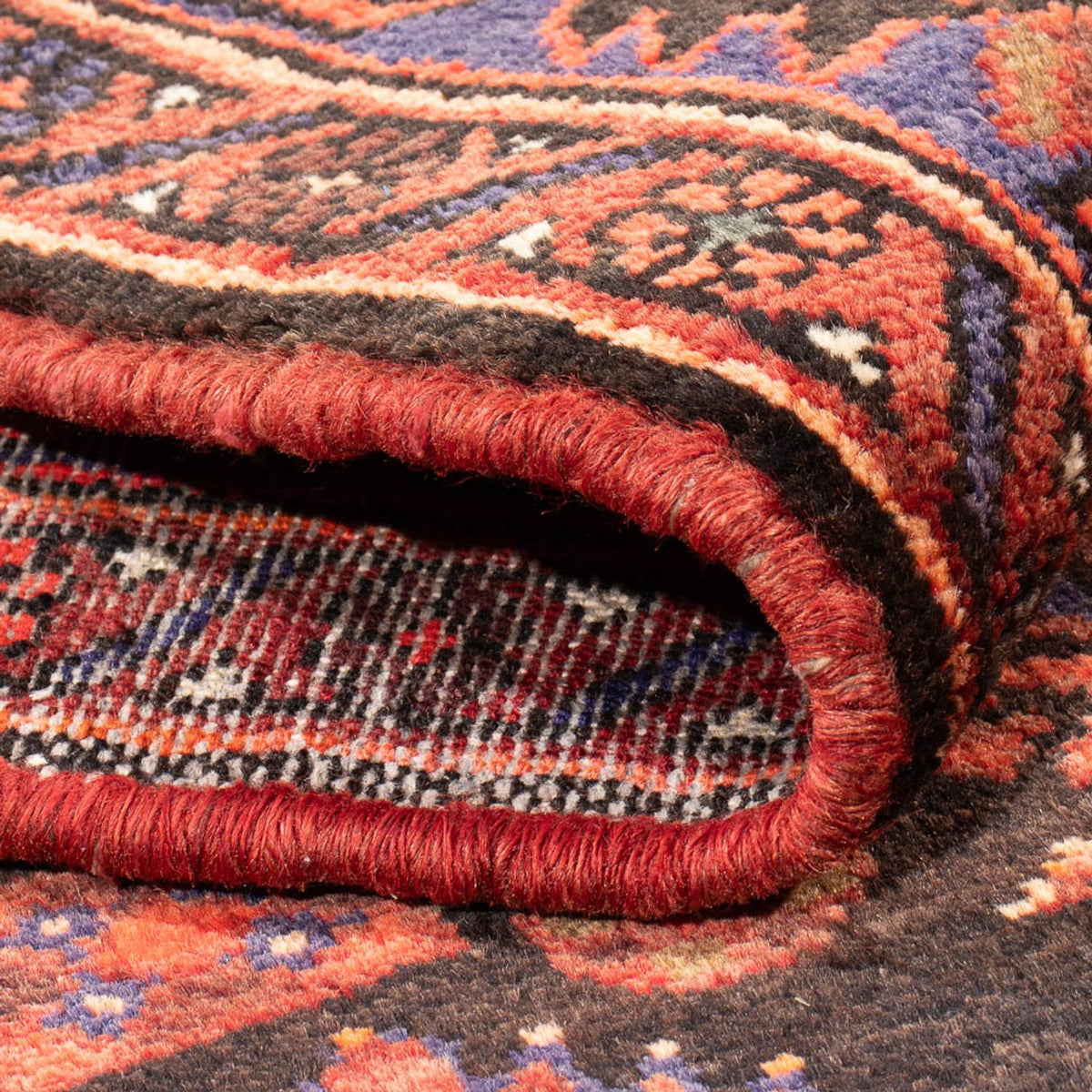 Alfombra persa - Nómada - Real - 197 x 142 cm - rojo