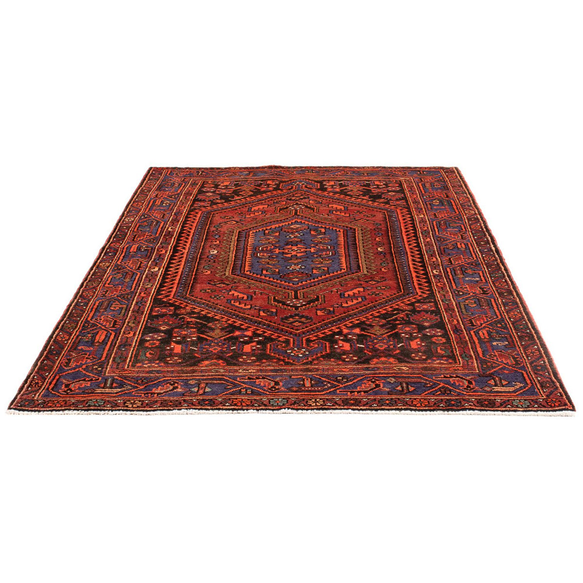Alfombra persa - Nómada - Real - 197 x 142 cm - rojo