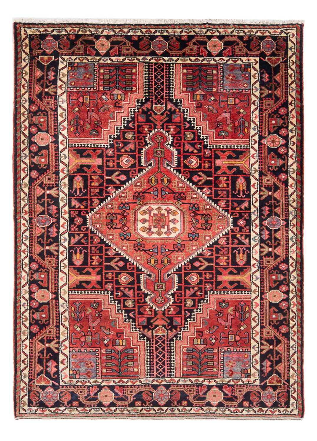 Alfombra persa - Nómada - Real - 204 x 132 cm - azul oscuro