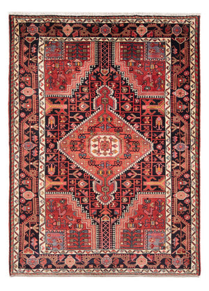 Alfombra persa - Nómada - Real - 204 x 132 cm - azul oscuro