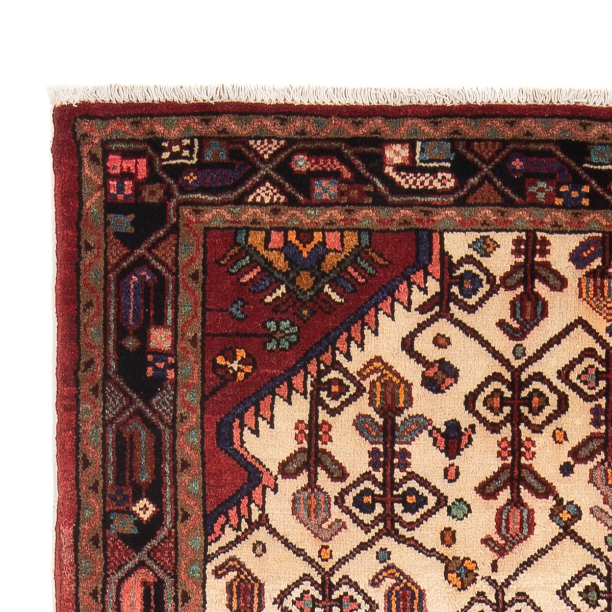 Alfombra persa - Nómada - Real - 201 x 119 cm - crema