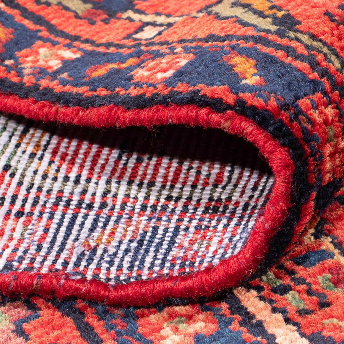 Alfombra persa - Nómada - Real - 201 x 137 cm - azul oscuro