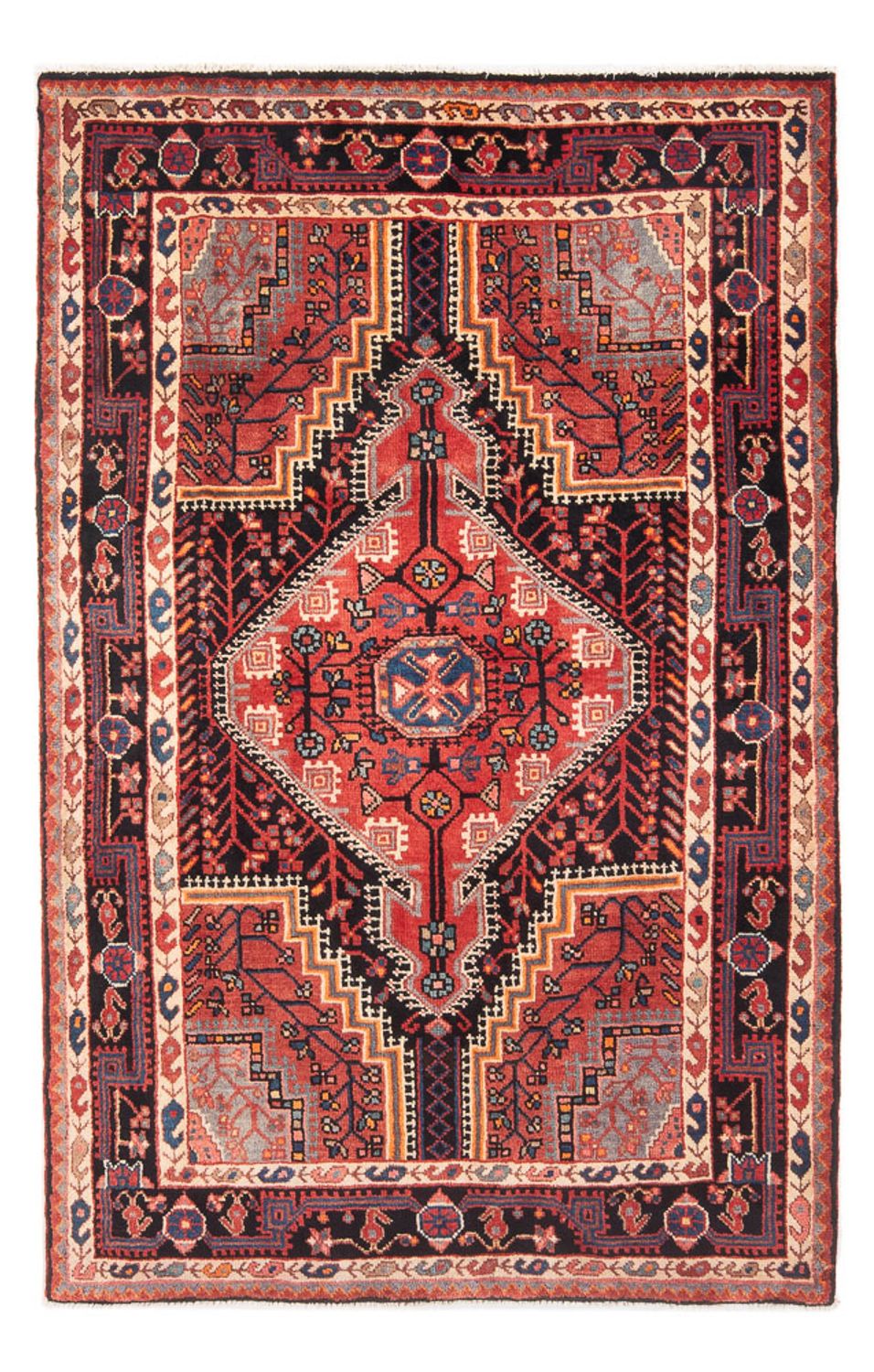 Alfombra persa - Nómada - Real - 183 x 114 cm - azul oscuro