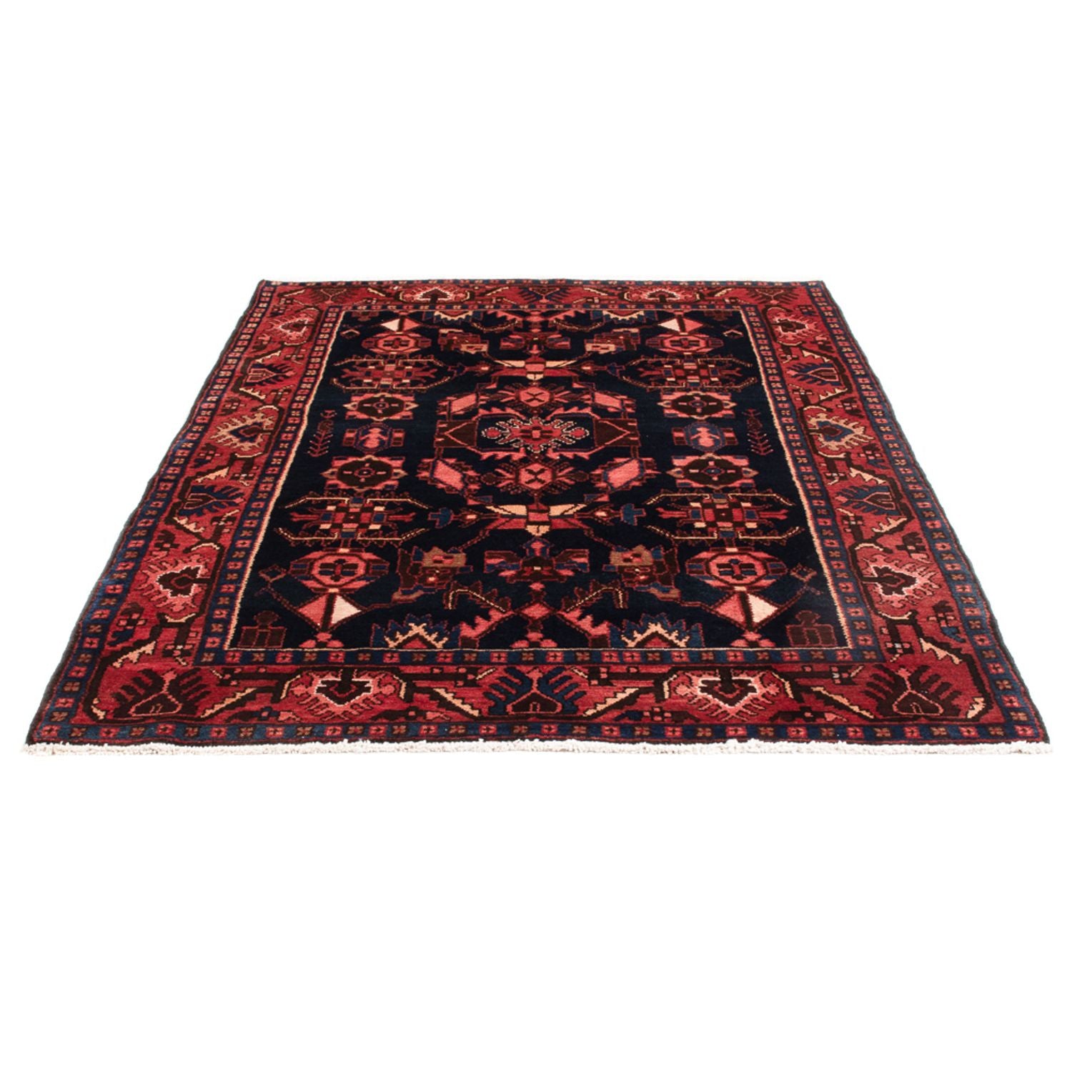 Alfombra persa - Nómada - Real - 207 x 137 cm - azul oscuro