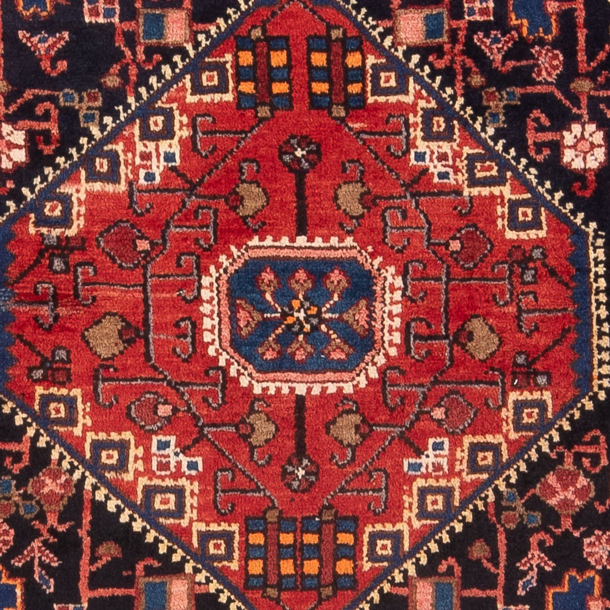 Alfombra persa - Nómada - Real - 189 x 123 cm - azul oscuro