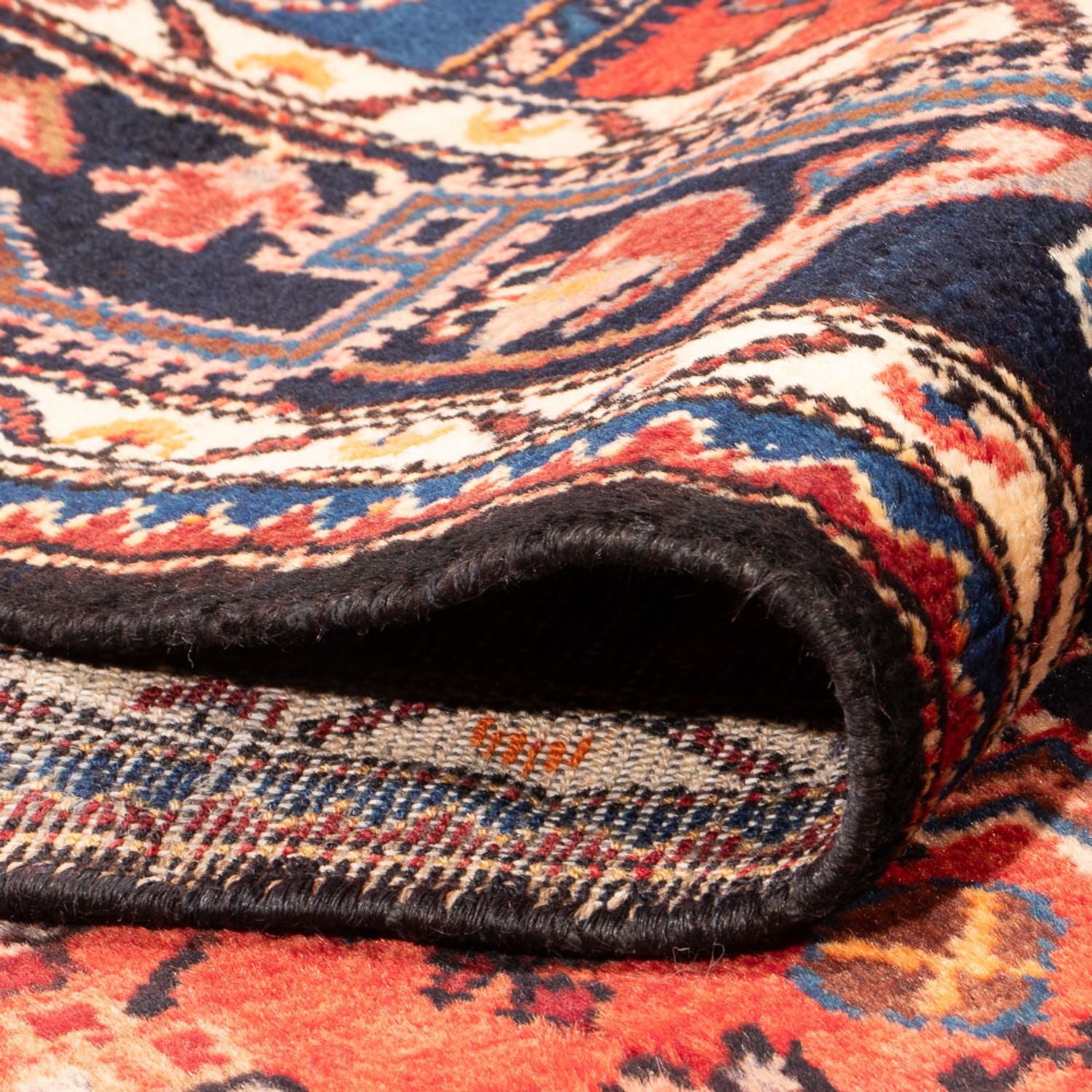 Alfombra persa - Nómada - Real - 189 x 123 cm - azul oscuro