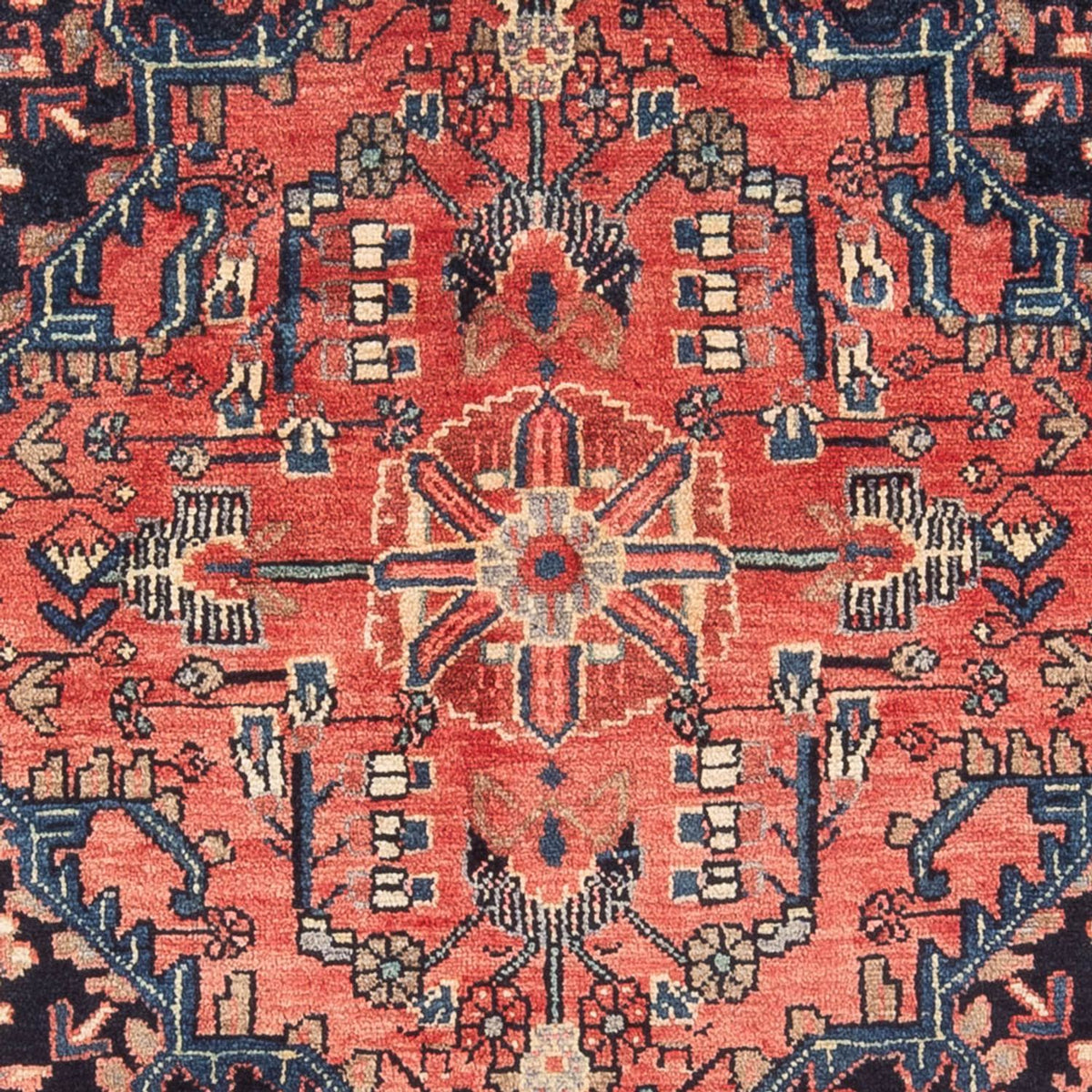 Alfombra persa - Nómada - Real - 201 x 119 cm - azul oscuro