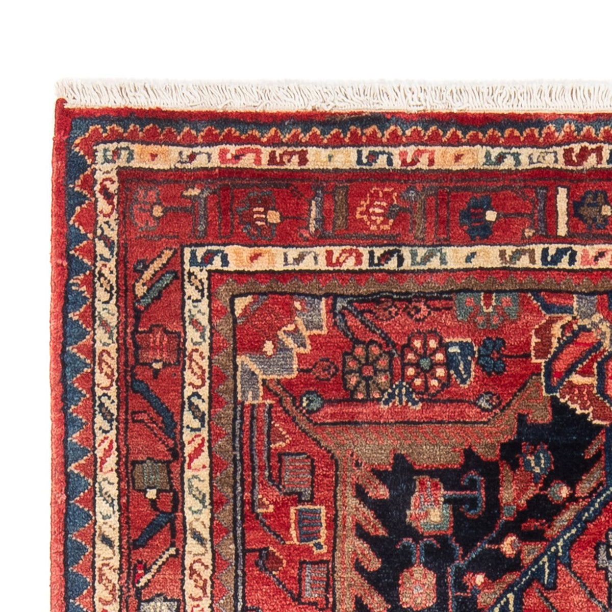 Alfombra persa - Nómada - Real - 201 x 119 cm - azul oscuro