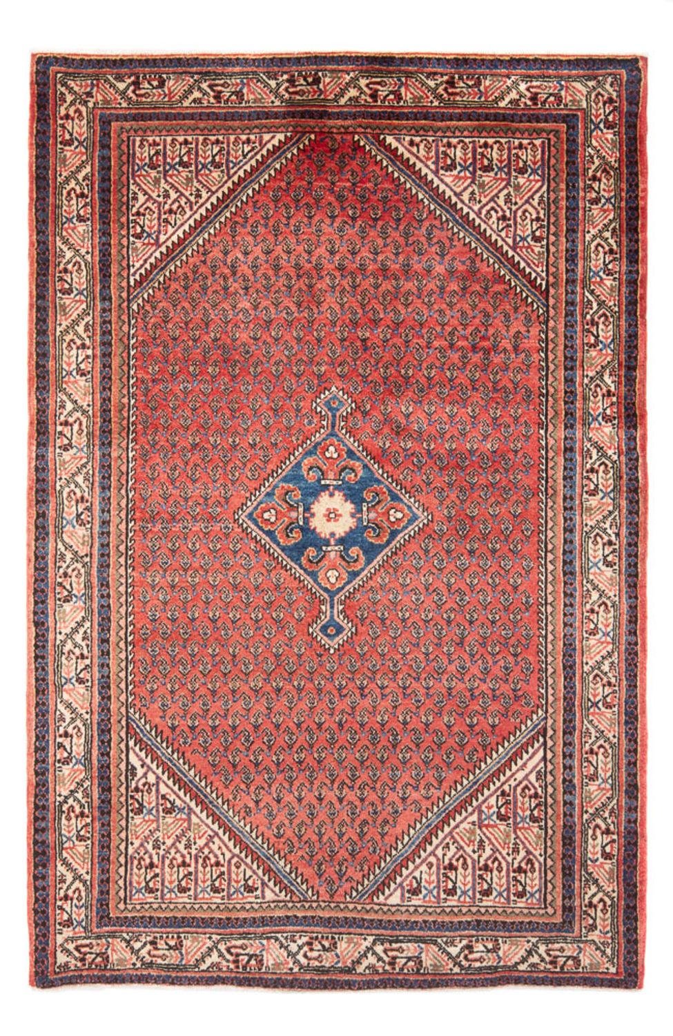 Alfombra persa - Nómada - Real - 202 x 130 cm - rojo