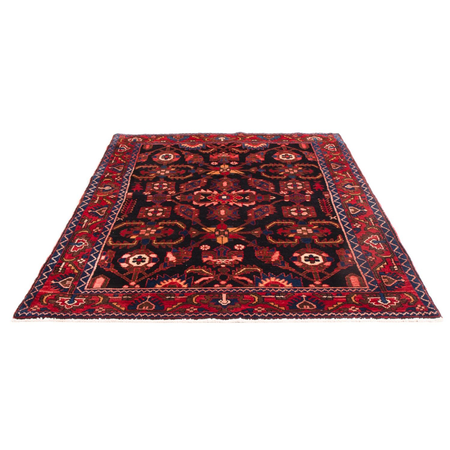 Alfombra persa - Nómada - Real - 211 x 138 cm - azul oscuro